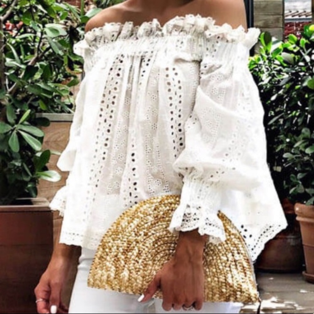 Revolve Off the shoulder White Blouse